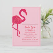Eenvoudige 'hot-roze' Flamingo Birthday Kaart (Staand voorkant)