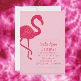 Eenvoudige 'hot-roze' Flamingo Birthday Kaart