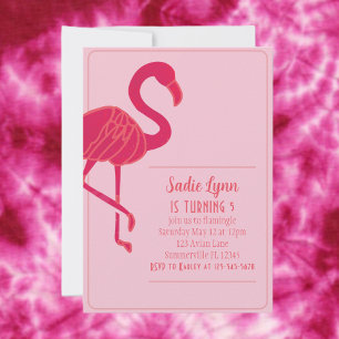 Eenvoudige 'hot-roze' Flamingo Birthday Kaart