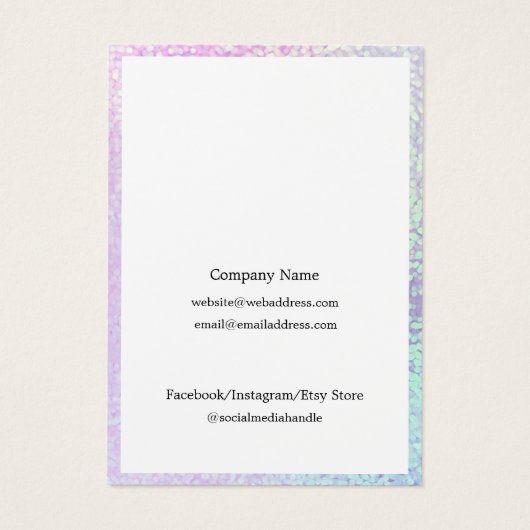 Eenvoudige houder Ketting Display Logo Holographic Visitekaartje (Achterkant)