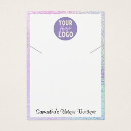 Eenvoudige houder Ketting Display Logo Holographic Visitekaartje