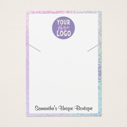 Eenvoudige houder Ketting Display Logo Holographic Visitekaartje (Voorkant)
