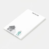 Eenvoudige House Keys Real Estate Agent Post-it® Notes (Schuin)