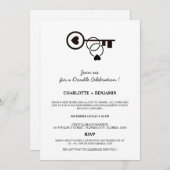 Eenvoudige housewarming en verlovingsfeest kaart (Voorkant / Achterkant)