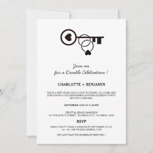 Eenvoudige housewarming en verlovingsfeest kaart