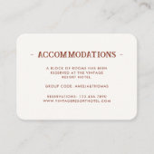 Eenvoudige houten rustieke bruiloft hotel accommod informatiekaartje (Voorkant)