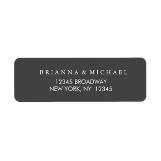 Eenvoudige houtskool en wit retouradres etiket