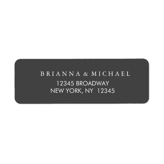 Eenvoudige houtskool en wit retouradres etiket (Voorkant)