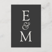 Eenvoudige Houtskool Klassieke Trouw QR Code RSVP Kaartje (Achterkant)