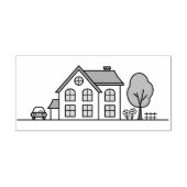 Eenvoudige Huis Lijn Kunst Rubberstempel (Afrduk)