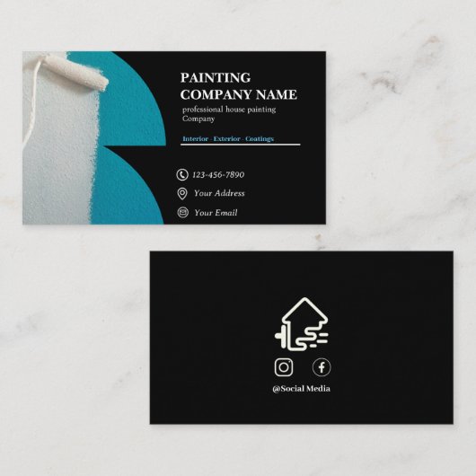 Eenvoudige huis schilderen Visitekaartjes (Voorkant / Achterkant)