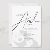 Eenvoudige huisdier bruiloft en Verloving uitnodig Kaart (Voorkant)