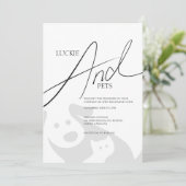 Eenvoudige huisdier bruiloft en Verloving uitnodig Kaart (Staand voorkant)