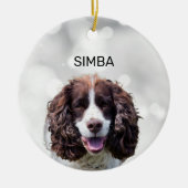 Eenvoudige huisdier foto en naam keramisch ornament (Voorkant)