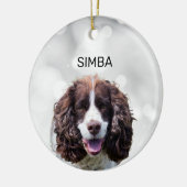 Eenvoudige huisdier foto en naam keramisch ornament (Links)