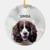 Eenvoudige huisdier foto en naam keramisch ornament (Achterkant)