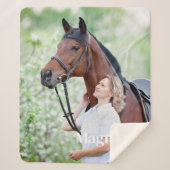 Eenvoudige huisdier foto gepersonaliseerd Afbeeldi Sherpa Deken (Voorkant)