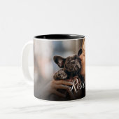 Eenvoudige huisdier foto script naam tweekleurige koffiemok (Voorkant links)