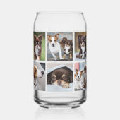 Eenvoudige huisdier hond 12 foto collage blikvorm glas (Voorkant)