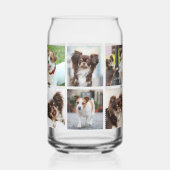 Eenvoudige huisdier hond 12 foto collage blikvorm glas (Achterkant)