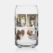 Eenvoudige huisdier hond 12 foto collage blikvorm glas (Rechts)