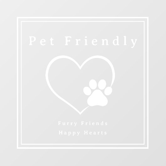 Eenvoudige huisdiervriendelijke hartpootafdruk raamsticker (Vel)