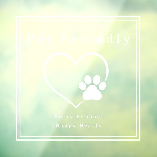 Eenvoudige huisdiervriendelijke hartpootafdruk raamsticker (Vel 3)