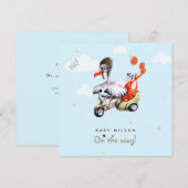 Eenvoudige, humane Cartoon Genderneutrale zwangers Aankondiging (Voorkant / Achterkant)