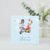 Eenvoudige, humane Cartoon Genderneutrale zwangers Aankondiging (Staand voorkant)