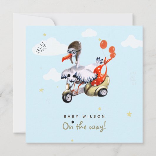 Eenvoudige, humane Cartoon Genderneutrale zwangers Aankondiging (Voorkant)