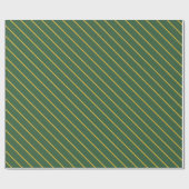 Eenvoudige Hunter Green en Gold Stripes Patroon Cadeaupapier (Vlak)