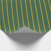 Eenvoudige Hunter Green en Gold Stripes Patroon Cadeaupapier (Hoek)