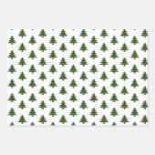 Eenvoudige Hunter Green White-kerstbomen gemengd Inpakpapier Vel (Voorkant)
