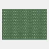 Eenvoudige Hunter Groen en Goud Patroon en Solid Inpakpapier Vel (Voorkant 3)