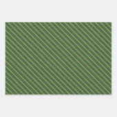 Eenvoudige Hunter Groen en Goud Patroon en Solid Inpakpapier Vel (Voorkant)