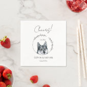 Eenvoudige Husky Hond Bruiloft Cocktail servetten (Insitu)