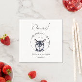 Eenvoudige Husky Hond Bruiloft Cocktail servetten (Insitu)