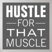 Eenvoudige Hustle Typografie Motiverende Workout Poster (Voorkant)