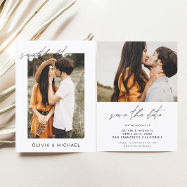 Eenvoudige Huwelijk Bewaar de Datum Foto Minimalis Save The Date