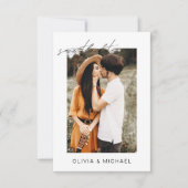 Eenvoudige Huwelijk Bewaar de Datum Foto Minimalis Save The Date (Voorkant)