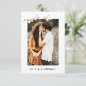 Eenvoudige Huwelijk Bewaar de Datum Foto Minimalis Save The Date (Staand voorkant)