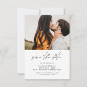Eenvoudige Huwelijk Bewaar de Datum Foto Minimalis Save The Date (Achterkant)