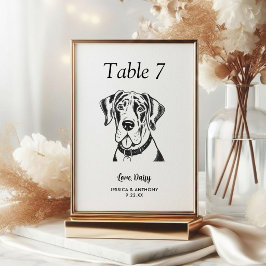 Eenvoudige Huwelijk van Zwarte en Witte Hond  Kaart