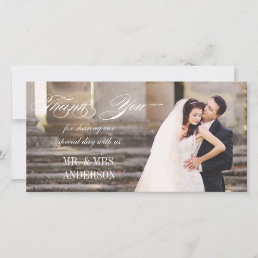 Eenvoudige Huwelijks Dankjewel Bedankkaart (Voorkant)