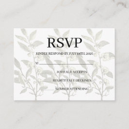 Eenvoudige Huwelijks-RSVP Bijlagekaart Informatiekaartje