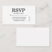 Eenvoudige Huwelijks-RSVP Bijlagekaart Informatiekaartje (Voorkant / Achterkant)