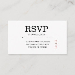 Eenvoudige Huwelijks-RSVP Bijlagekaart Informatiekaartje