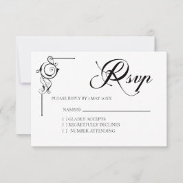 Eenvoudige huwelijks RSVP kaart
