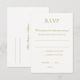 Eenvoudige Huwelijks RSVP Postkaart Kaart