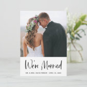 Eenvoudige huwelijksaankondiging en -feest na de b kaart (Staand voorkant)